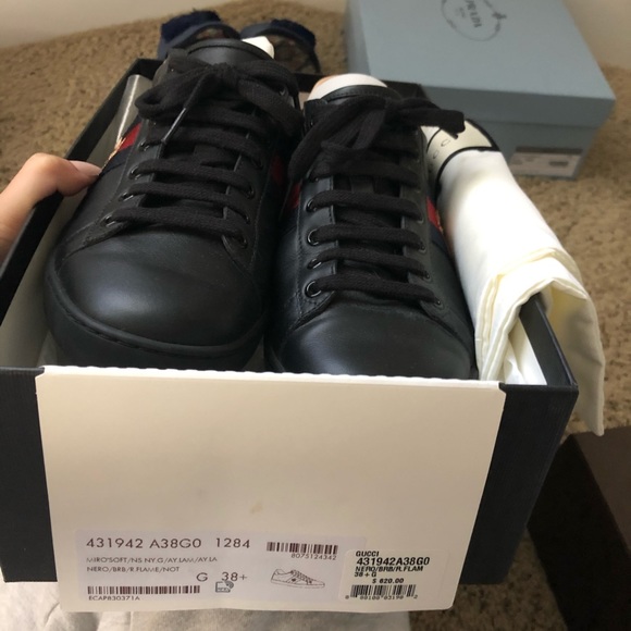 Women’s black Gucci Ace sneaker. Size 38.5. - Picture 13 of 15